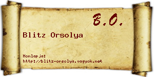 Blitz Orsolya névjegykártya